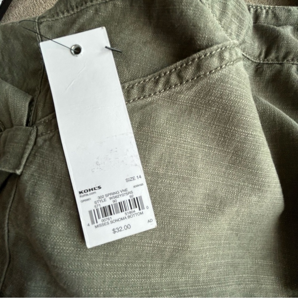 Sonoma Womens Army Green Mid Thigh Lenght Skirt With Pockets NWT - Size 14 - Picture 6 of 8